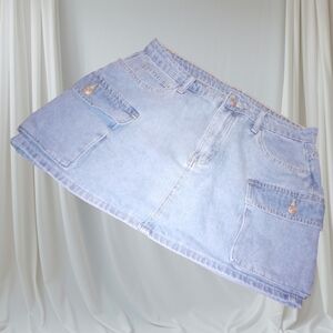 Blue Denim Shein Cargo Skirt Size Large